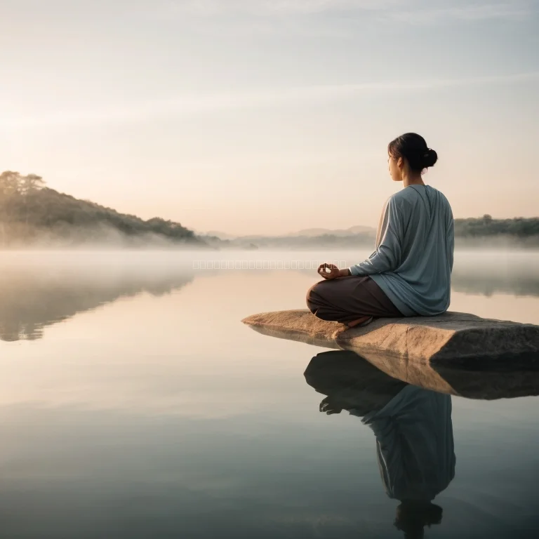 Participants practicing mindfulness in a serene studio setting